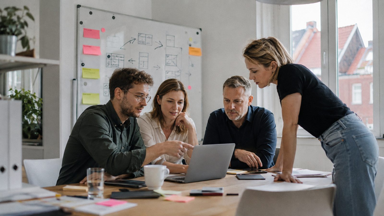 Das Team von Dolphine.ai bei der Arbeit im Büro in Korschenbroich